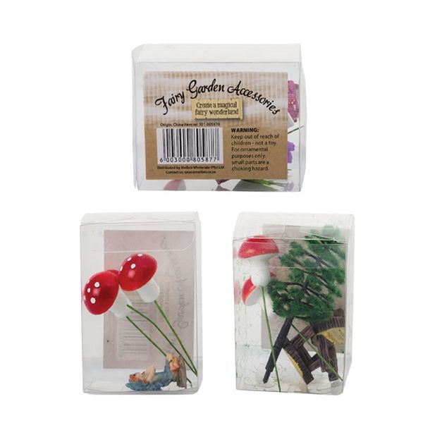 Bulk Pack x 3 Ornament Decor Fairy Garden With Chair