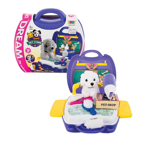 Play-set Pet Salon Plush &amp; Carrier 16pcs Per Pack