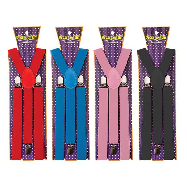 Bulk Pack 4 x Dress Up Suspenders Plain. Adult &amp; Teens