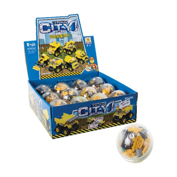 Bulk Pack x 12 Building Blocks Mini Vehicles Tub