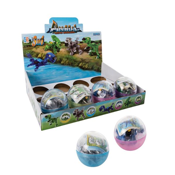 Bulk Pack x 12 Building Blocks Mini Dinosaur