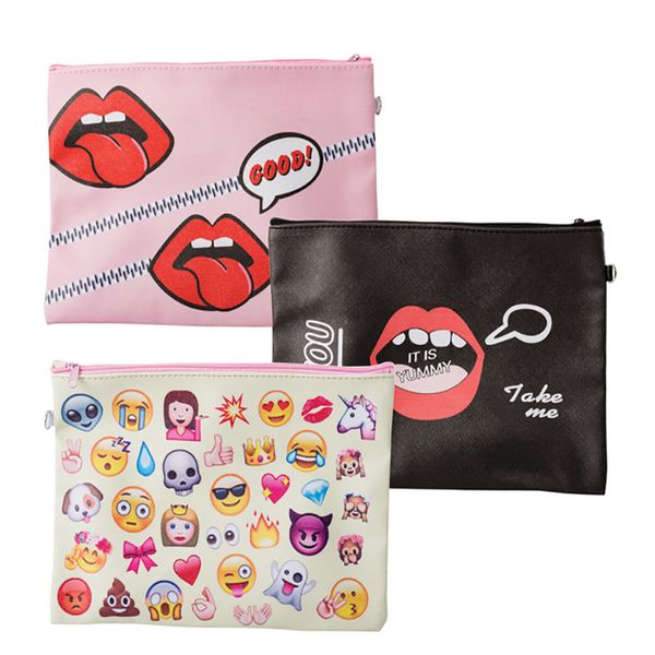 Bulk Pack x 3 Cosmetic Bag PVC Retro 24x16cm
