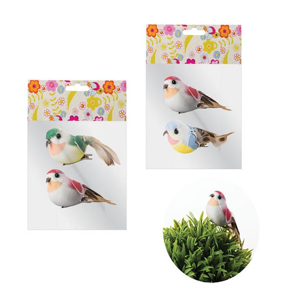 Bulk Pack x 6 Ornament Animal Bird With Clip 6cm