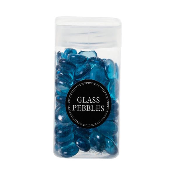 Bulk Pack x 6 Pebbles Glass Sky-Blue In Jar