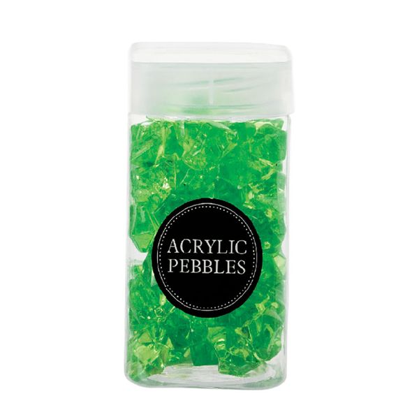 Bulk Pack x 6 Pebbles Acrylic Green In Jar