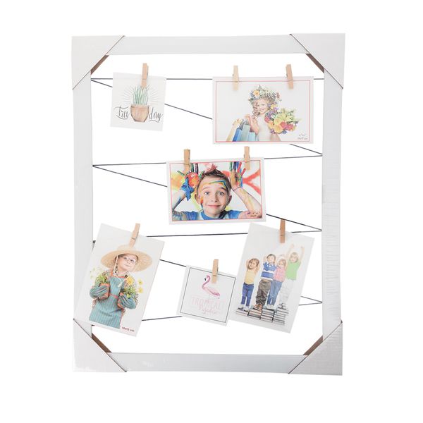 Zigzag Washline Picture Frame - White