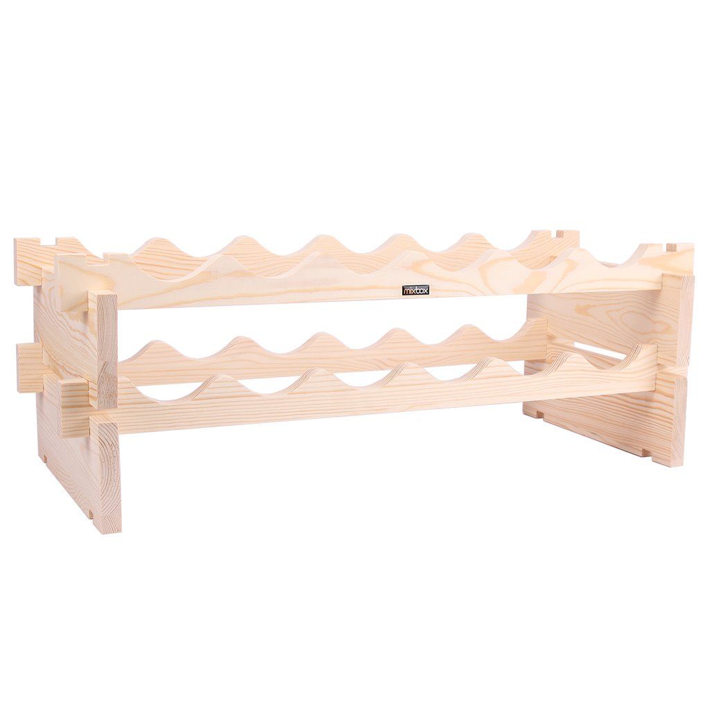 2-TIER 12 Bottles Wine Holder Rack Stackable Display Shelf