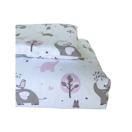 Cot Duvet Cover And Pillowcase Baby Elephant Pink Buy Online