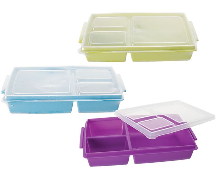 Bulk Pack x 3 Lunch Box 3-Compartments 25x14x5cm