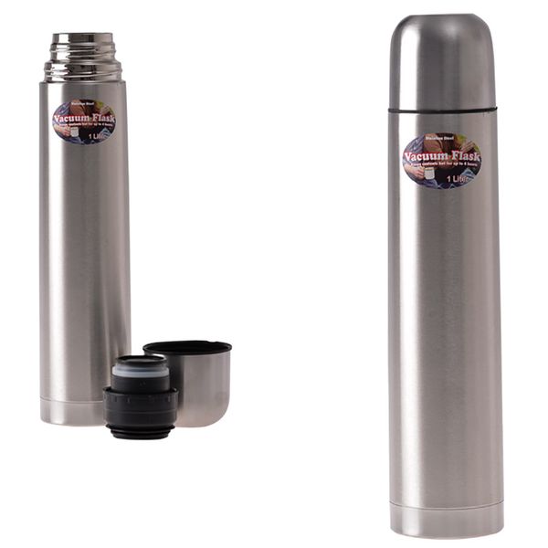 Bulk Pack x 2 Vacuum-flask Stainless Steel 1 Liter