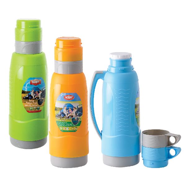 Bulk Pack x 3 Vacuum Flask 1.8 Liter With 2x Cups Plastic Body