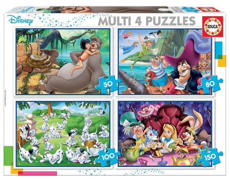 Educa Multi 4 Puzzles - Disney Classics - 50, 80, 100 &amp; 150 Piece