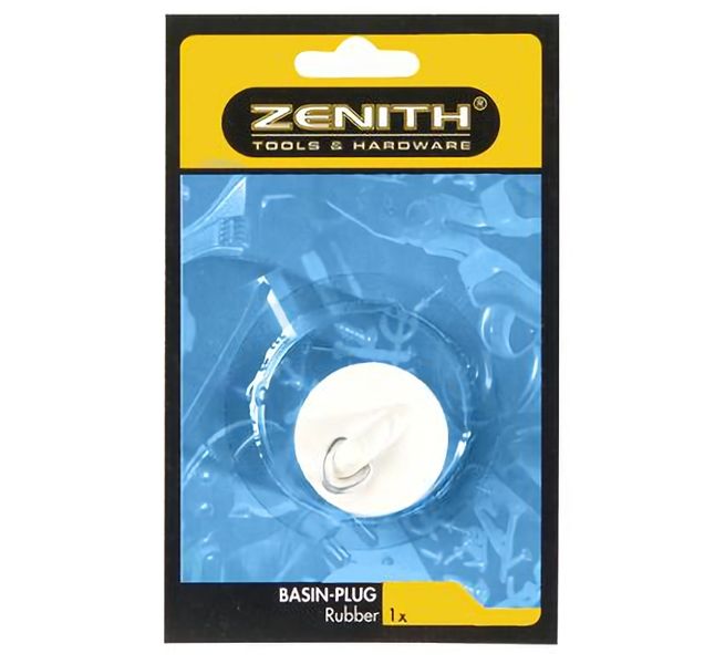 Basin-plug Rubber White - 12 Pack
