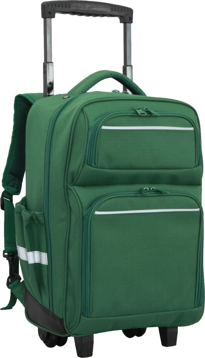 School Mate Large Green Division + Laptop/tablet Trolley Back Pack S