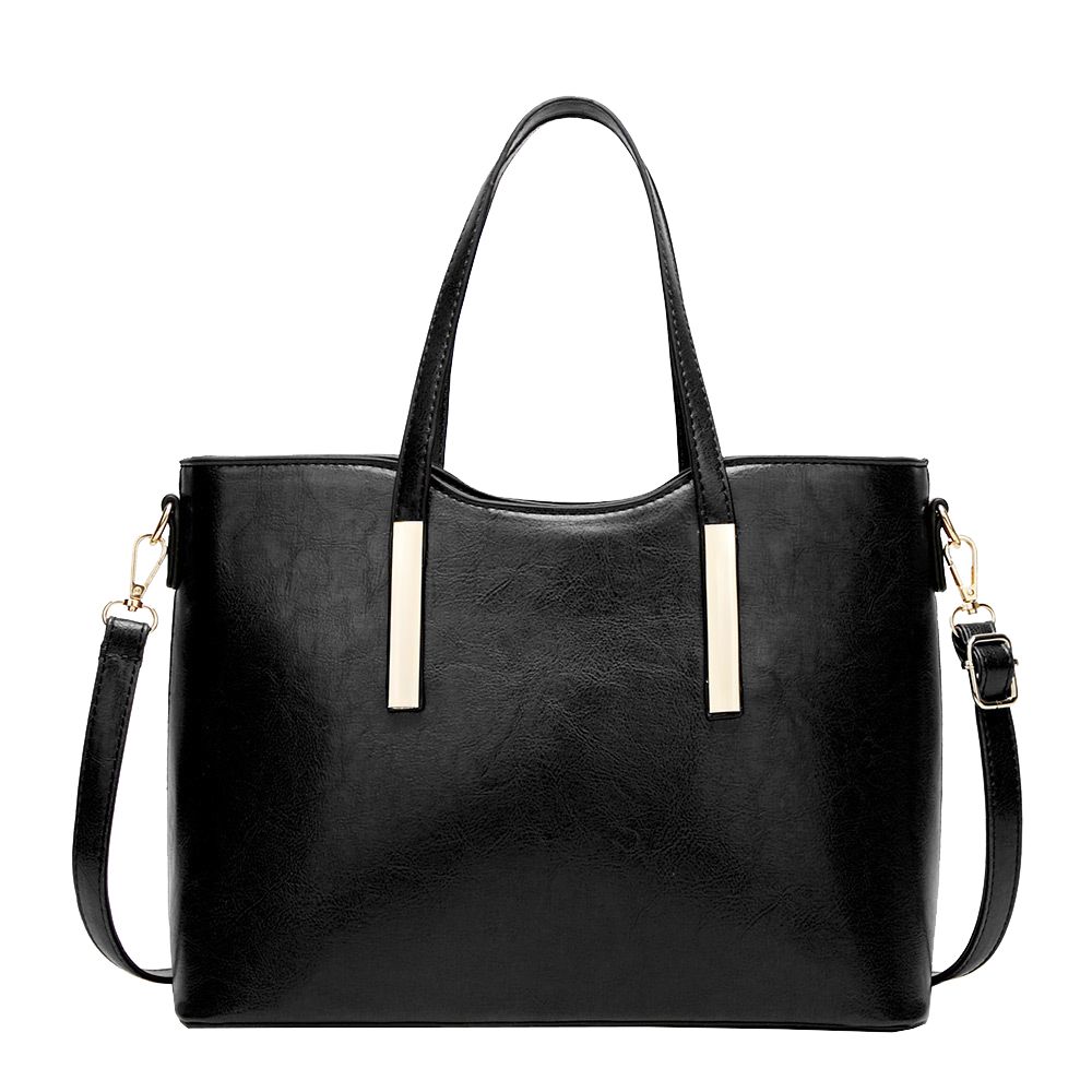 Oil Wax Leather Shoulder Bag - Black | Shop Today. Get it Tomorrow ...