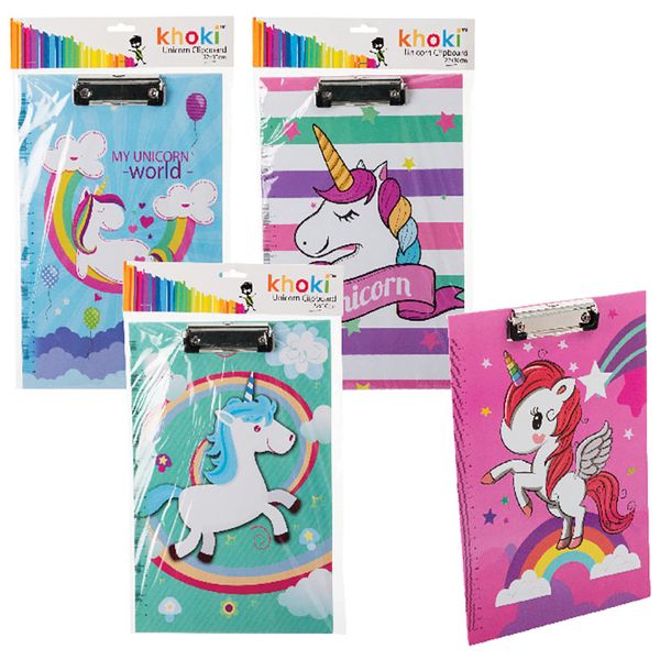 Bulk Pack x 4 Stationery Clipboard A4 Unicorn 23x32cm