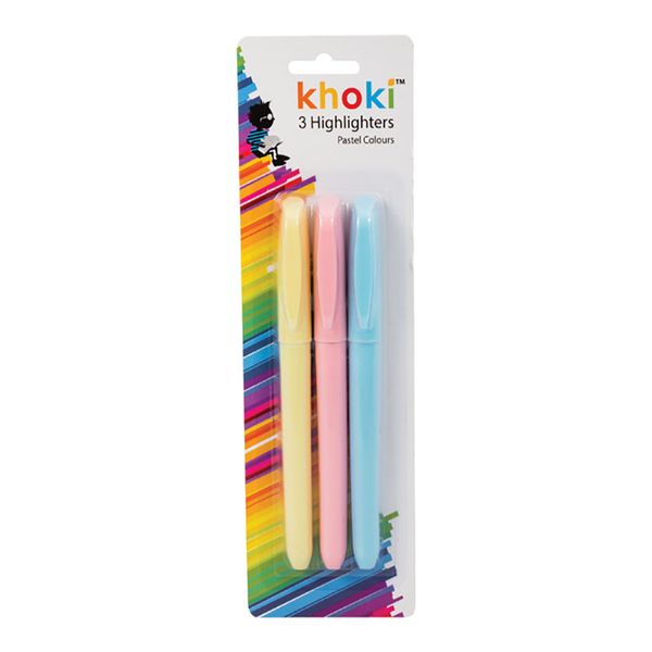 Bulk Pack x 6 Highlighter 3pcs Per Pack Pastel Carded