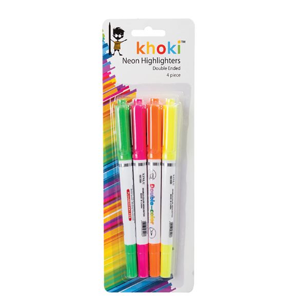 Bulk Pack x 6 Highlighter 4pcs Per Pack Double Ended Carded