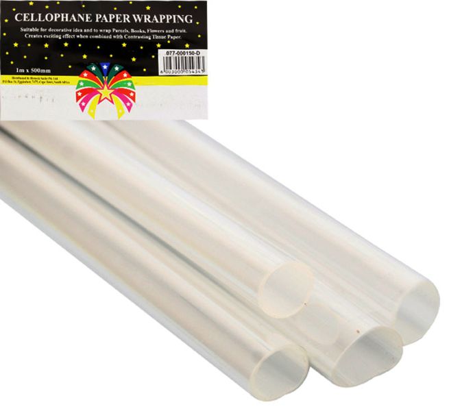 Bulk Pack 24 x Gift-Wrap Cellophane Clear 500mm x 1m