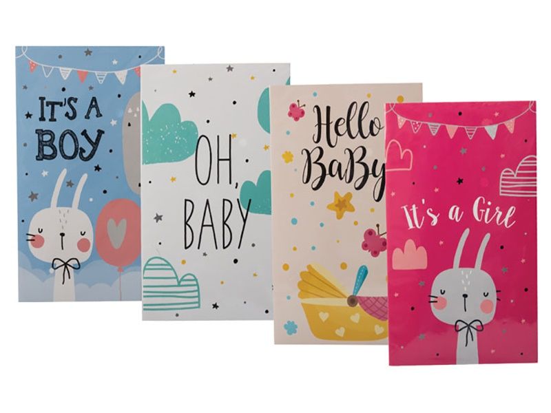 Bulk Pack x 4 Card &amp; Envelope Moment Baby