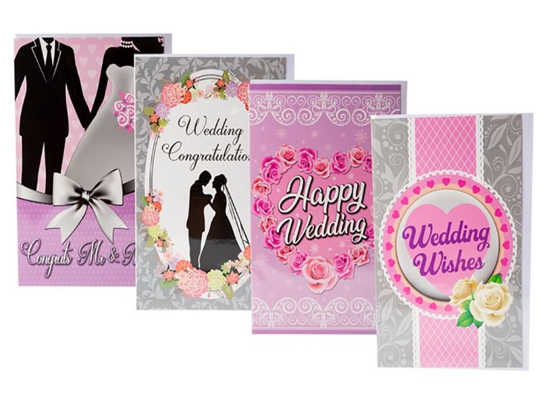 Bulk Pack x 4 Card &amp; Envelope Moment Wedding