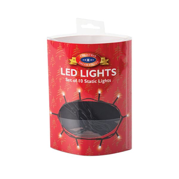 Bulk Pack x 5 Xmas Lights Battery Operated In 10LED 1.2m Static White