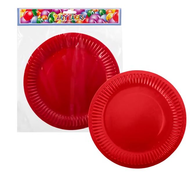 Bulk Pack x 6 Party Plates Red - 23cm - 10 Piece Per Pack