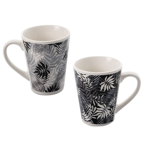 Bulk Pack x 6 Daily Mug V-Shape Leaves Design - 320ml
