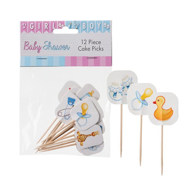 Bulk Pack x 5 Cake Topper Baby Boy - 12 Piece Per Pack
