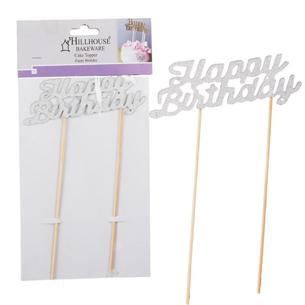 Bulk Pack x 6 Cake Topper Happy Birthday - 1 Piece Per Pack