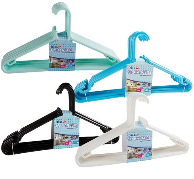Bulk Pack x 4 Clothes Hangers Plastic - 10 Pieces Per Pack