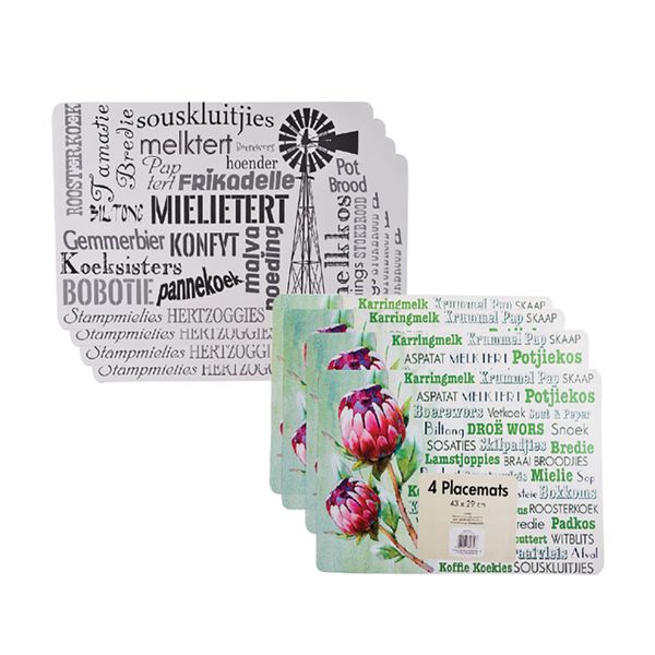 Bulk Pack x 2 Place Afrikaans iKaans 4 Piece Per Pack - 43x29cm