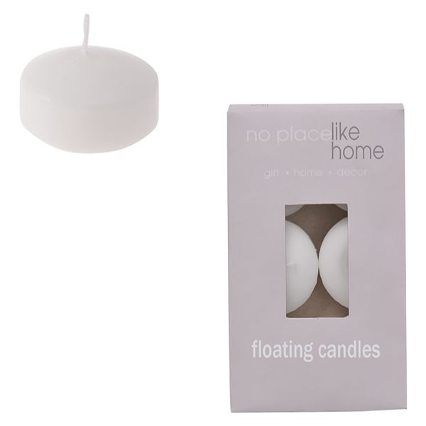 Bulk Pack x 6 Candles Floating 6 Piece Per Pack White - 28g