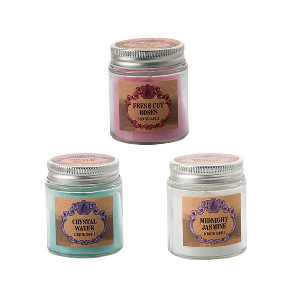 Bulk Pack x 6 Candle In Glass Holder With Tin Lid - 6cm High Scent