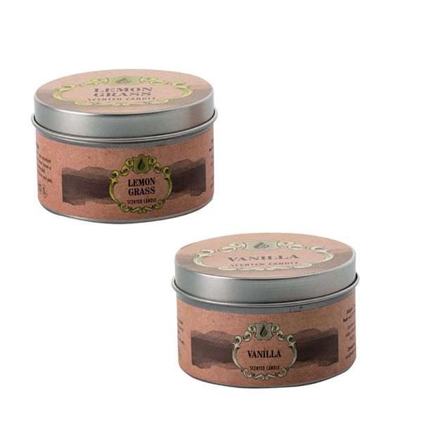 Bulk Pack x 2 Candle In Tin Holder - 8cm High Scent