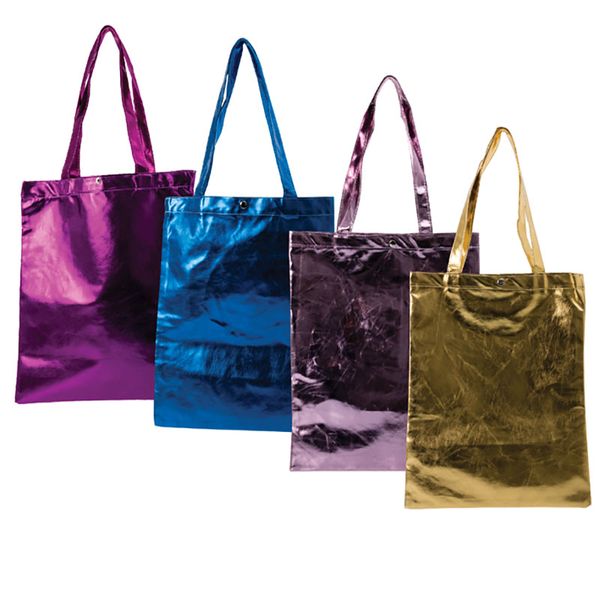 Bulk Pack x 4 Shopper Bag Metallic - 34x39cm