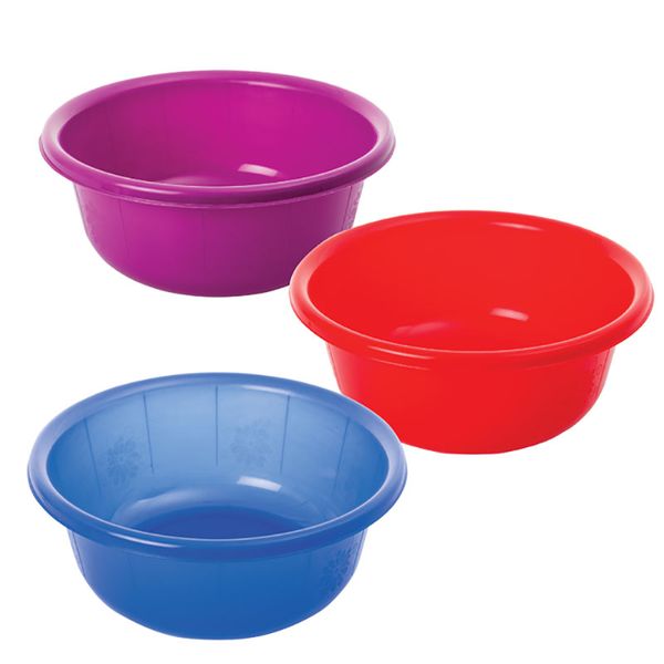 Bulk Pack x 3 Basin Plastic - 32cm (Virgin) 4 Litre
