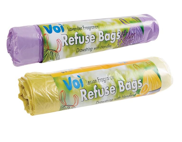 Bulk Pack x 10 Scented Voi Refuse Bag With String 10 Piece Per Pack 65x70cm