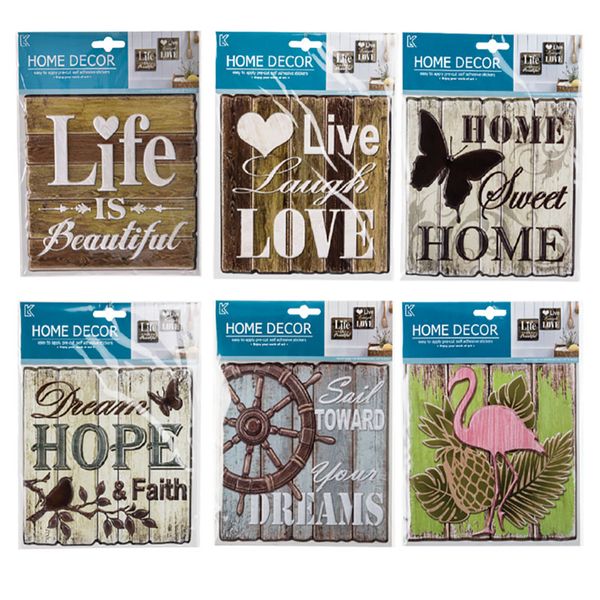 Bulk Pack x 6 Room Sticker Decor Words
