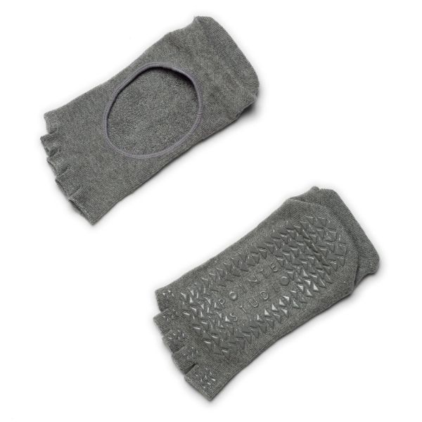 Pointe Studio Women's Toeless Grip Socks - Charcoal