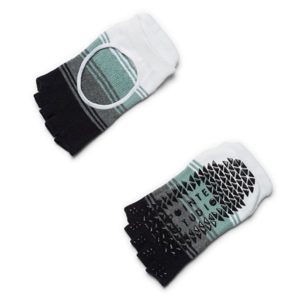 Pointe Studio Women's Toeless Grip Socks - Black Multi
