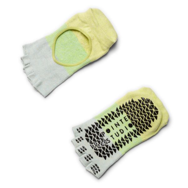 Pointe Studio Women's Toeless Grip Socks - Blue Green