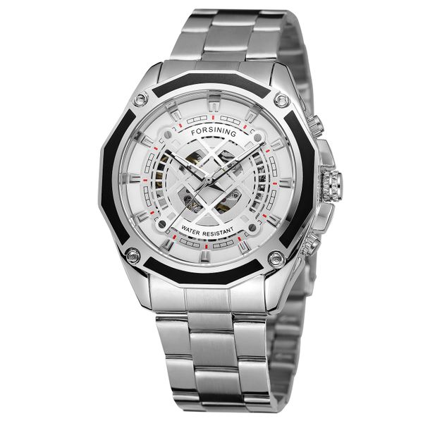 Forsining Omero Self-Winding Automatic Mens Watch in Silver