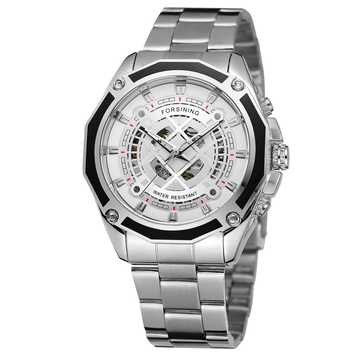 Forsining Omero SelfWinding Automatic Mens Watch in Silver Shop
