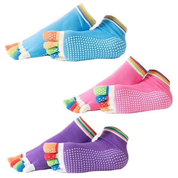 Yoga Socks 3 Set Bright Stripe