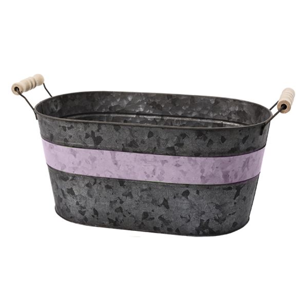 Galvanized Plant Bucket - Purple