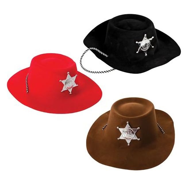 Bulk Pack X 3 Dress Up Hat Cowboy Plastic