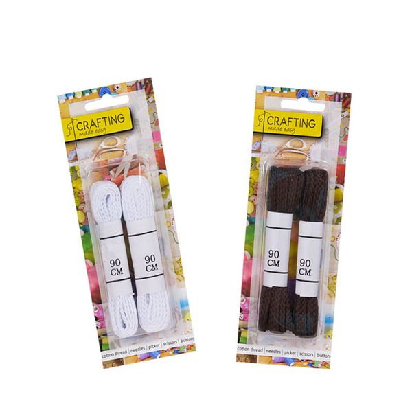 Bulk Pack x 6 Haberdashery Shoe Laces 90cm Flat