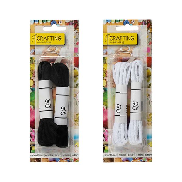Bulk Pack x 6 Haberdashery Shoe Laces 90cm Round