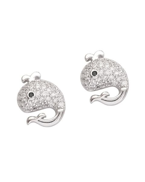 Miss Jewels- Whale Stud Earrings in 925 Sterling Silver